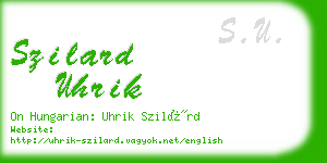 szilard uhrik business card
